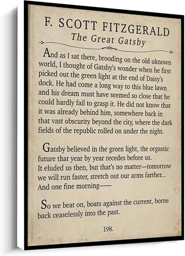 Miniatura 4 de MUSAPILUX Póster de F Scott Fitzgerald con cita «For What It´s Worth», «We Can Make The Best Or The Worst Of It» Póster de pared para sala de estar