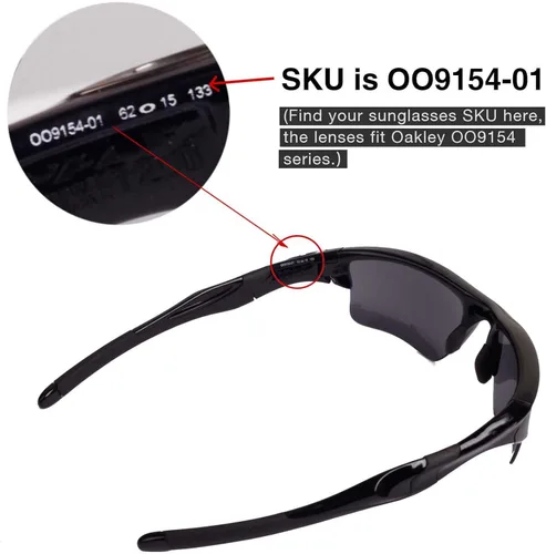 Miniatura 5 de Walleva Lentes de repuesto y kit de goma para lentes de sol Oakley Half Jacket 2.0 XL, múltiples opciones disponibles