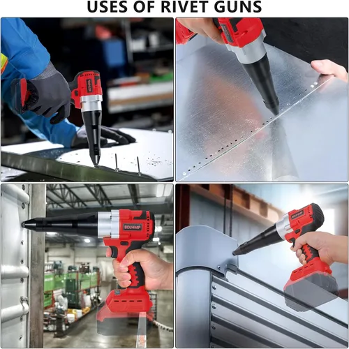 Miniatura 8 de Pistola de remache inalámbrica para batería Milwaukee M18 de 18 V (solo herramienta), pistola de remache automática eléctrica sin escobillas