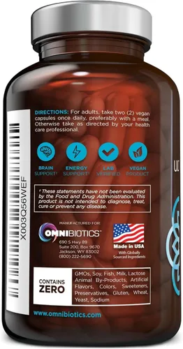 Miniatura 7 de OmniBiotics Multivitamínico diario definitivo para mujeres y hombres, 34 ingredientes esenciales, incluyendo vitamina A, C, D, E, B6, B12, biotina