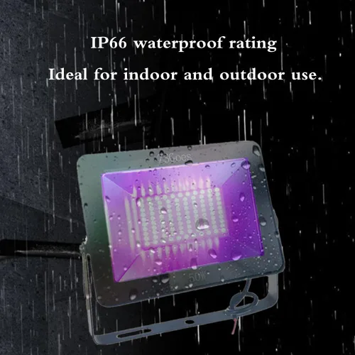 Miniatura 5 de Paquete de 2 luces negras ultravioleta ultravioleta de 50 W, 12 V, 24 V, 36 V, bajo voltaje para fiesta de luz negra de Halloween, iluminación