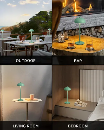 Miniatura 6 de Juego de 2 lámparas de mesa LED inalámbricas pequeñas de 12 pulgadas, lámpara de escritorio portátil impermeable, luces de batería recargable