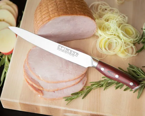 Miniatura 4 de Ergo Chef Crimson Series - Cuchillo de trinchar de 8 pulgadas, acero inoxidable alemán forjado de alto carbono X50CrMoV15, mango G10