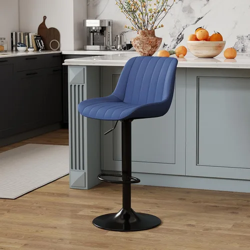 Miniatura 12 de Youhauchair - Juego de 1 taburete de bar, taburetes giratorios de altura de mostrador con respaldo, sillas de bar ajustables de piel sintética