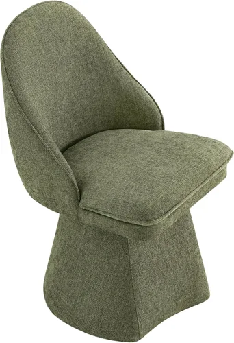 Miniatura 25 de KISLOT Juego de 4 sillas de comedor giratorias, tapizadas de mediados de siglo con respaldo alto, sillas de cocina de tela de lino para comedor, Una
