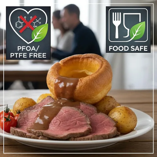 Miniatura 5 de Wrenbury Sartén grande Yorkshire para pudín resistente, antiadherente, deslizamiento perfecto para pudines de fácil liberación de 4 pulgadas