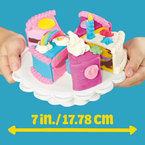 Miniatura 5 de Play-Doh Super Slice Cake Playset, horno de juguete con accesorios de cocina y 11 latas compuestas de modelado, artes y manualidades para niños, a