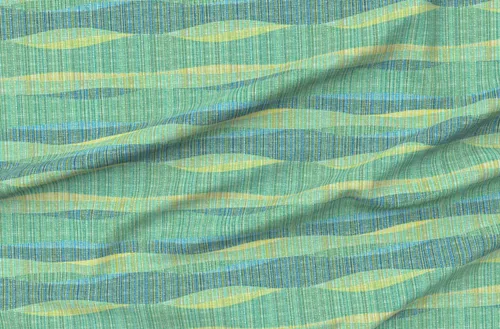 Miniatura 4 de Spoonflower Fabric - Teal Aqua Bohemian Mid Mod Vintage Retro 60S Abtract Waves Printed on Organic Cotton Sateen Fabric Fat Quarter - Sewing