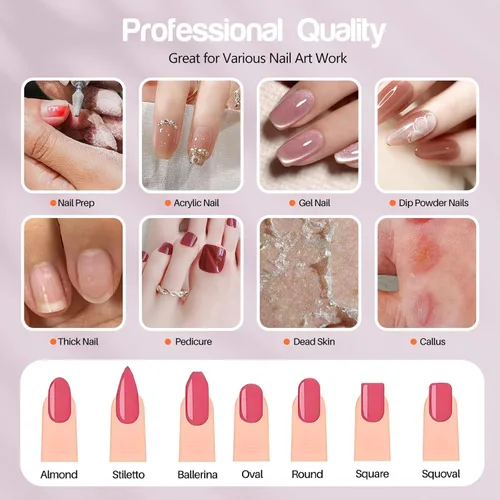 Miniatura 3 de Kit profesional de manicura y pedicura, juego de limas eléctricas inalámbricas, herramientas recargables para pedicura de uñas para pies, 5
