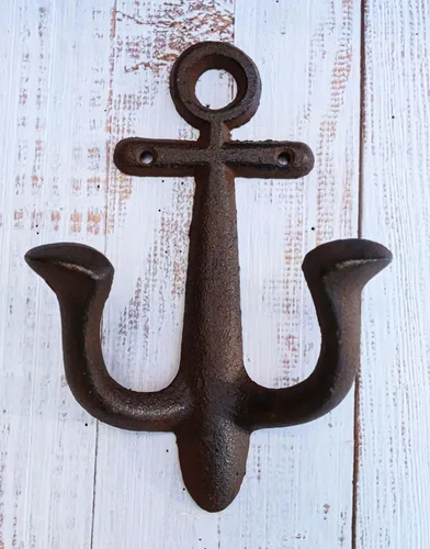 Miniatura 7 de Ebros Gift Anclaje de hierro fundido de 8.25 pulgadas de alto, clásico, rústico, vintage, marítimo, marinero, náutico, océano, barco, anclaje, 2