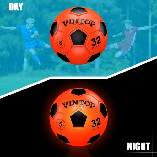 Miniatura 6 de Balón de fútbol que brilla en la oscuridad para niños de 8 a 12 y 15 años, pelota de fútbol con luz LED con bomba para interiores y exteriores