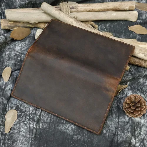 Miniatura 5 de LUUFAN Billetera larga de cuero genuino para hombre, cartera plegable grabada