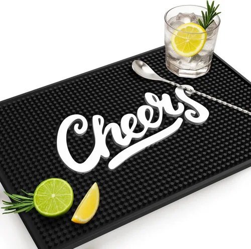 Miniatura 14 de Tapete de bar para decoración del hogar, bar para el hogar, goma duradera de 18 x 12 pulgadas, accesorios de bar pequeños y grandes para el hogar