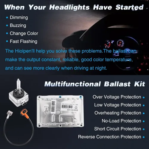 Miniatura 7 de 89035113 Hiolpen HID balasto para faros delanteros con encendedor y bombilla D1S para Cadillac CTS SRX, para Volvo S60 S80 V70 XC70 XC90 para Audi
