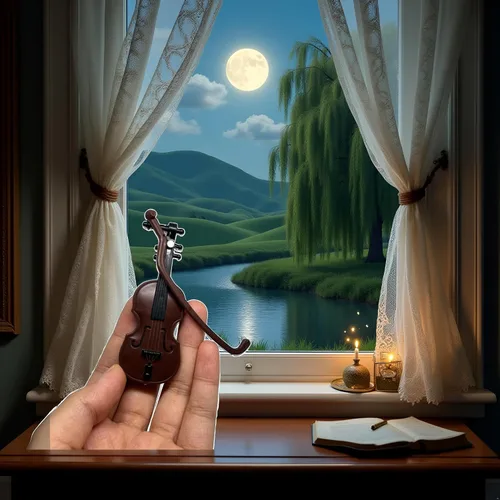 Miniatura 3 de Violín en miniatura con soporte, arco y estuche perfecto mini instrumento musical para decoración de casas de muñecas y coleccionistas, decoración