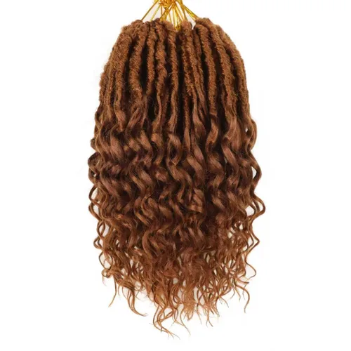 Miniatura 75 de Cabello de ganchillo para mujeres negras Goddess Locs de 14 pulgadas 8 paquetes 613 Locs falsos suaves preenganchados trenzas de ganchillo cabello