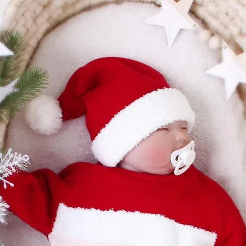Miniatura 2 de UTTPLL Gorros de punto cálidos para bebé, gorro grueso y suave para niño y niña, gorro acanalado con puños para niños y niñas