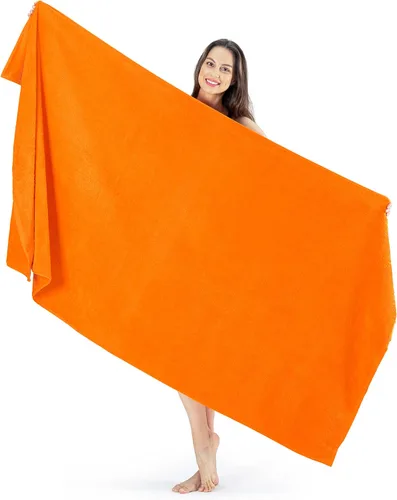 Nine West Toalla de baño de rizo de lujo de gran tamaño, suave y afelpada, 40 x 80 pulgadas, toallas jumbo extra grandes, 100% algodón turco Naranja