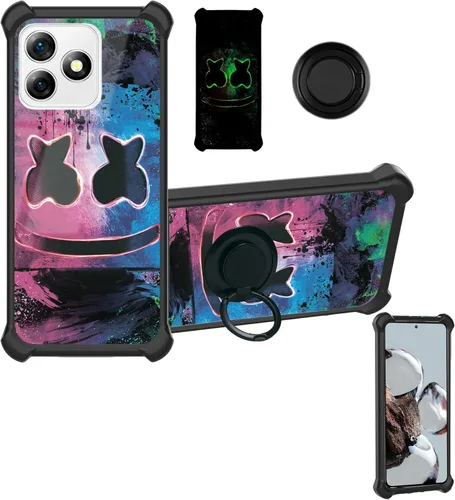 Miniatura 18 de Aroepurt Funda compatible con Nothing Phone 2a Phone Case Cover [PC duro + silicona suave] [soporte de anillo] [efecto luminoso] YGH-BQ