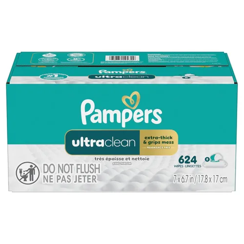 Miniatura 11 de Pampers Toallitas Ultraclean para bebés (anteriormente "libres y suaves"), 99% de agua, hipoalergénicas, sin perfume, 100% a base de plantas, sin