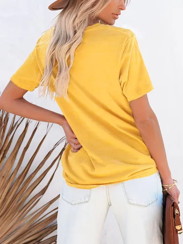Miniatura 4 de Chulianyouhuo - Camiseta de manga corta con estampado de girasol para mujer, camiseta casual con bonita flor para adolescentes y niñas