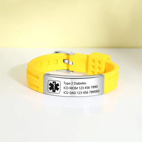 Miniatura 3 de Lam Hub Fong Pulseras de identificación médica ajustables para mujeres y hombres, pulseras deportivas de silicona personalizadas para niños y niñas
