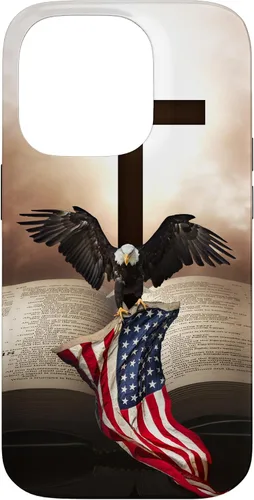 Miniatura 17 de Pretty Christian Cross Bible A Bald Eagle Grip American Flag Case for iPhone 17