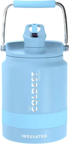Miniatura 2 de The Coldest Water Bottle - Botella de un galón de agua con tapa superior abatible, con popote, botella de agua de 128 oz (1 galón)