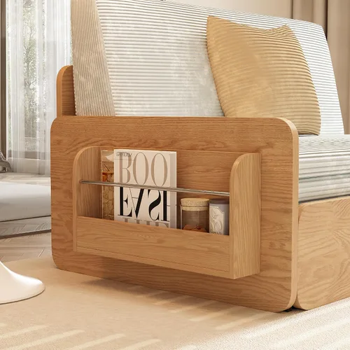 Miniatura 8 de Lartis Sofá cama tapizado, sofá cama multifuncional, funda de tela extraíble