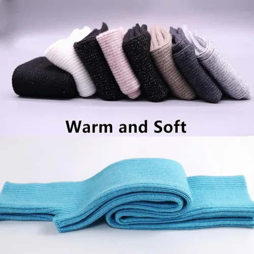 Miniatura 17 de Facecozy Calentadores de brazos para mujer, mezcla de lana de cachemira, guantes largos sin dedos para mujer, guantes para clima frío con agujero
