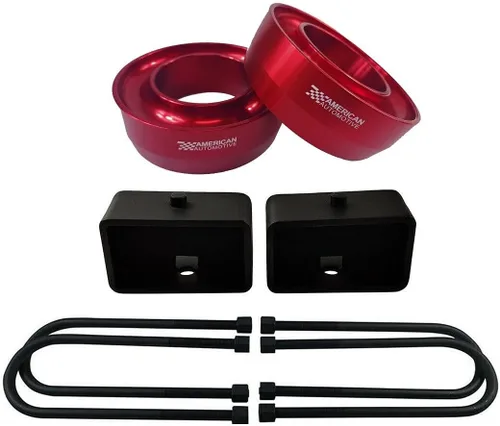 Miniatura 8 de Compatible con Ram 2500 3500 2003-2011 Kit de elevación completa 2WD 2.5 pulgadas Billet Espaciadores de resorte delantero + Bloques traseros de 1.5