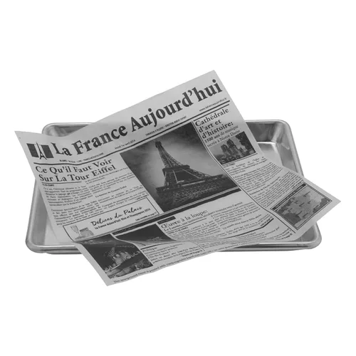 Miniatura 4 de G.E.T. 4-TF1600 - Forro de papel de periódico francés de 12 x 12 pulgadas, blanco seguro para alimentos, contenedor de delicatessen, molino