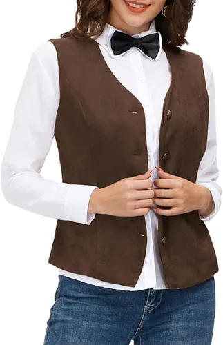 Miniatura 4 de GRACE KARIN Chaleco de chaleco vintage para mujer, vestido steampunk, chaqueta jacquard