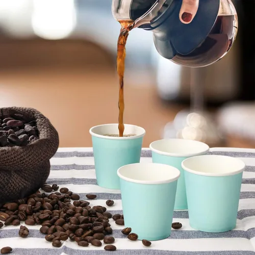Miniatura 7 de AOZITA Paquete de 700 vasos de papel de 3 onzas, vasos de enjuague bucal azul cielo, vasos de baño desechables, tazas de espresso, vasos de papel