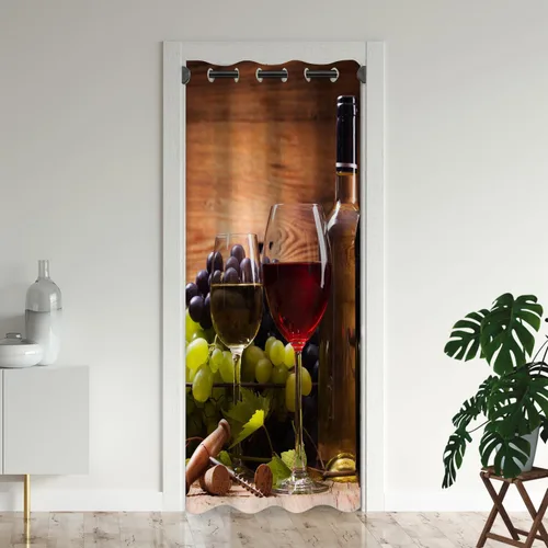 Miniatura 7 de Cortinas opacas románticas rústicas para puerta de vino de uva de granja para puertas de entrada, cortina opaca romántica para armario de dormitorio