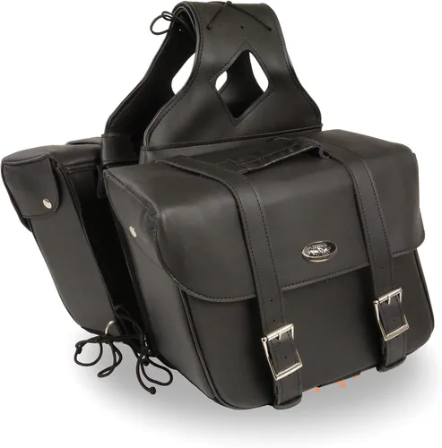 Miniatura 15 de Milwaukee Leather SH66901ZB - Alforjas medianas de PVC negro con 2 correas, colocación por encima, con ribetes reflectantes - Talla única