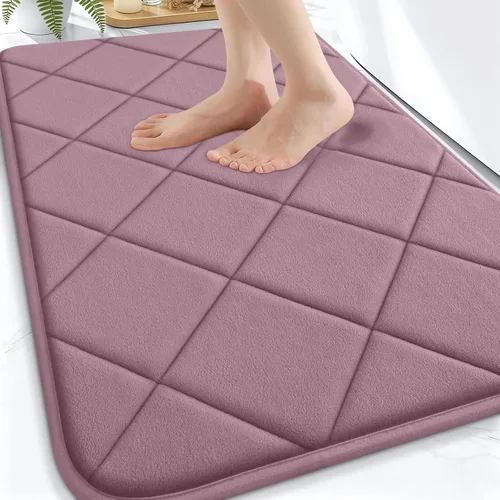 Miniatura 101 de OLANLY Tapete de baño de espuma viscoelástica de 24 x 16 pulgadas, ultra suave y absorbente, lavable a máquina, cómodo tapete de baño para suelo