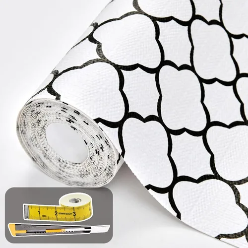 Miniatura 19 de Lámina para revestir estantes y cajones de cocina y baño, impermeable, antideslizante, sin adhesivo, fácil de limpiar, incluye cuchillo y cinta