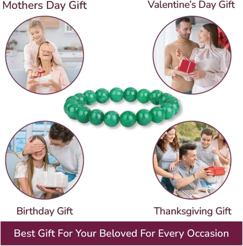 Miniatura 142 de Crystal Vibe Pulseras de cuentas de 0.315 in para mujeres y hombres, pulseras de cristal con piedras preciosas naturales, tamaño elástico ajustable