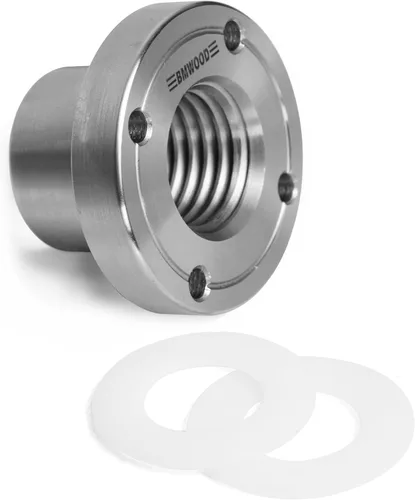 Miniatura 6 de Placa frontal de torno de madera de acero de 2 pulgadas con mandril roscado y dos arandelas de nailon, compatible con torno de carpintería