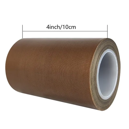Miniatura 4 de Rollo de tela de PTFE de alta temperatura de fibra de vidrio de cinta de teflón de 4 pulgadas con adhesivo resistente al calor para sellador al vacío