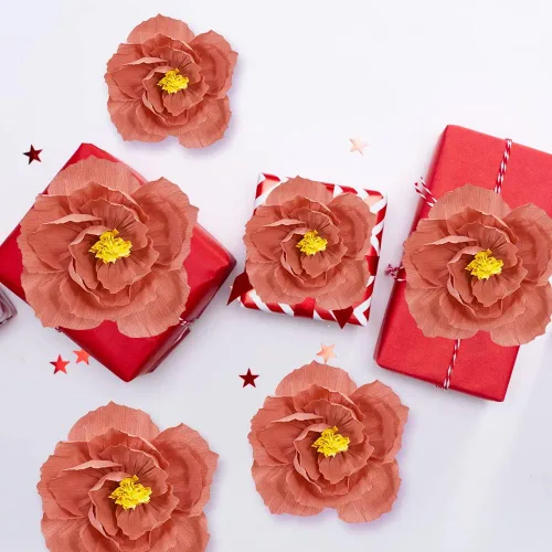Miniatura 6 de BEISHIDA 6 piezas de flores de papel para decoración de fiestas, decoración de boda, pared de fondo, decoración de habitación, despedida de soltera