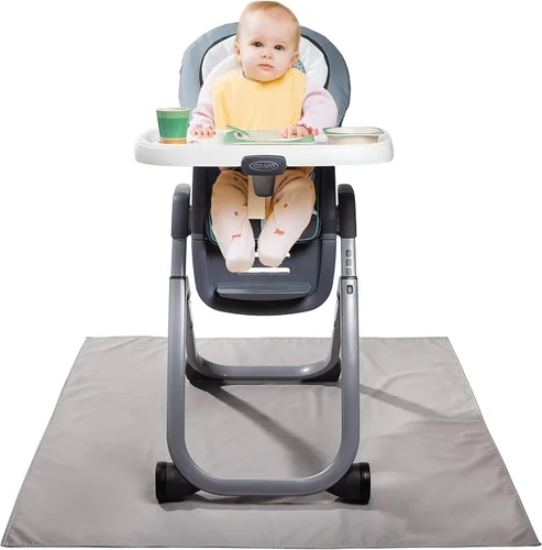Miniatura 8 de Graco Alfombrilla antisalpicaduras para debajo de la silla alta y artes y manualidades, tapete antideslizante de 50 x 50 pulgadas, tapete para Gris