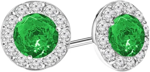 Miniatura 3 de Aretes de tuerca esmeralda de 12-10 quilates con rosca trasera, Esmeralda