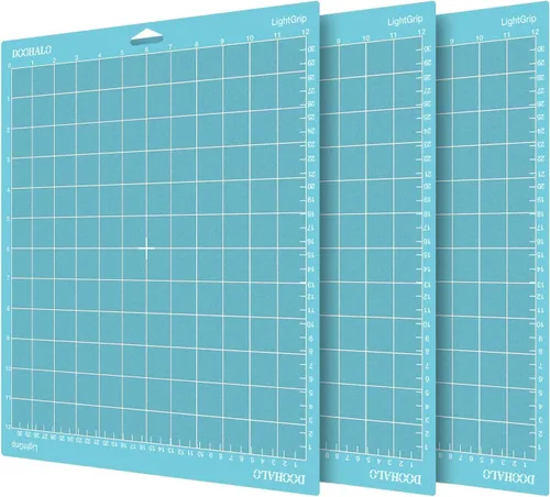 Miniatura 2 de DOOHALO Alfombrilla de corte para Silhouette Cameo 4, alfombrilla de corte Lightgrip de 12 x 12 pulgadas, paquete de 3 alfombrillas adhesivas