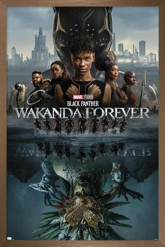 Miniatura 16 de Marvel Black Panther: Wakanda Forever - Póster de pared de una hoja, 22.4 pulgadas de largo x 14.7 pulgadas de ancho, versión enmarcada de madera
