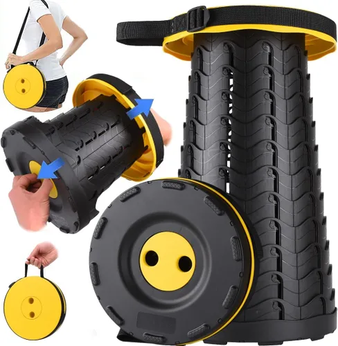 Miniatura 21 de Fishboy Taburete plegable mejorado, capacidad máxima de peso de 400 libras, ligero pero resistente, taburete plegable retráctil portátil telescópico