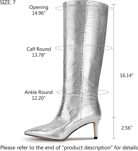 Miniatura 20 de wetkiss Botas altas hasta la rodilla para mujer, con tacón de gatito y diseño de punta puntiaguda, clásicas y sexys