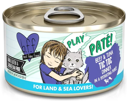 Miniatura 40 de B.F.F. PLAY - Best Feline Friend Paté Lovers, Aw Yeah!, Atún & Chicken Check Please! con atún y pollo, lata de 2.8 onzas (paquete de 12)