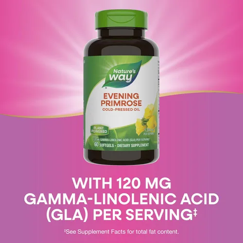 Miniatura 4 de Nature's Way Aceite de onagra, fuerza máxima, prensado en frío, sin refinar, 1300 mg con 120 mg de GLA por porción, 60 cápsulas blandas